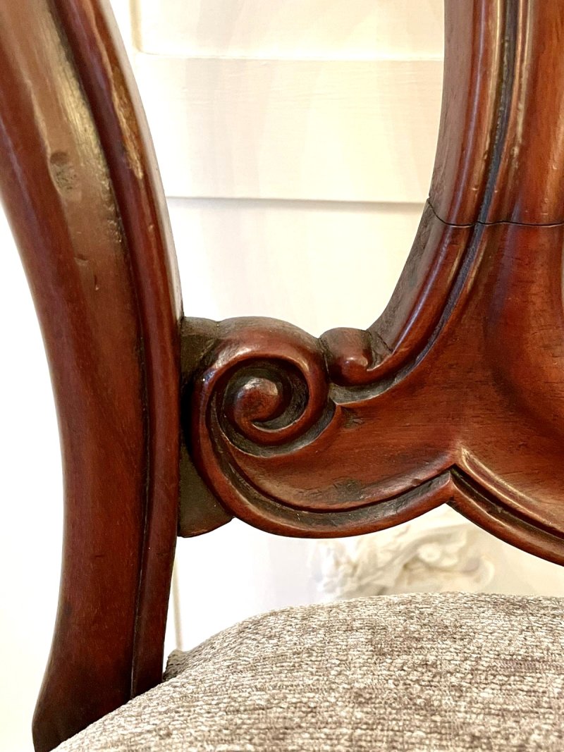 Antique Set of Six Victorian Quality Mahogany Dining Chairs - Image 6